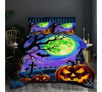 Nuphtun Couette Saison 140x200 cm | Paysage Coloré, Microfibre et Remplissage Coton 200GSM, Ensemble 3 Pièces avec 2 Taies, Confort Saisonnier Absolu pour Toutes Les Nuits D71