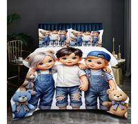 Nuphtun Couette Saison 140x200 cm | Trois Amis, Microfibre et Remplissage Coton 200GSM, Ensemble 3 Pièces avec 2 Taies, Confort Saisonnier Absolu pour Toutes Les Nuits T367