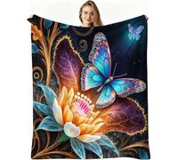 Nuphtun Couverture Personnalisée 150x200 cm, Papillon Jaune, AQ3789 | Tissu en Peluche Douce, pour Salon et Chambre d'Appoint, Facile à Ranger, Résistant au Décolorage, pour Adultes Adolescents
