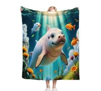 Nuphtun Couverture Plaid Polaire 130x150 Animal Marin, Couverture en Polaire Microfibre 130x150 cm | Douceur Extrême et Lavable en Machine, Idéale pour Canapé et Nuitées Confortables M61-