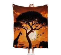 Nuphtun Couverture Plaid Polaire Coucher de Soleil Jaune, Couverture Polaire 3D 150x200 cm | Taille Simple, Idéale pour Lit Une Place, Crée des Moments de Douceur et Confort Personnels, AQ9045