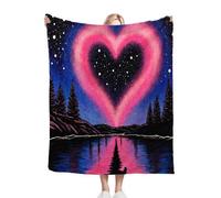 Nuphtun Couverture Plaid Polaire CœUr Rose, Couverture Polaire 3D 150x200 cm | Taille Double, Parfaite pour Lit Deux Places, Crée des Moments de Complicité et de Douceur Partagée R63