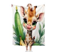 Nuphtun Couverture Plaid Polaire Girafe Verte, Couverture Polaire 3D 150x200 cm | Taille Simple, Idéale pour Lit Une Place, Crée des Moments de Douceur et Confort Personnels, AQ9177