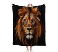 Nuphtun Couverture Plaid Polaire Lion Brun, Couverture Polaire 3D 150x200 cm | Taille Simple, Idéale pour Lit Une Place, Crée des Moments de Douceur et Confort Personnels, AQ9027