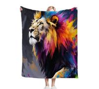Nuphtun Couverture Plaid Polaire Lion Gris, Couverture Polaire 3D 150x200 cm | Taille Simple, Idéale pour Lit Une Place, Crée des Moments de Douceur et Confort Personnels, AQ7311