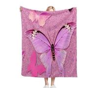 Nuphtun Couverture Plaid Polaire Papillon Rose, Couverture Polaire 3D 150x200 cm | Taille Simple, Idéale pour Lit Une Place, Crée des Moments de Douceur et Confort Personnels, AQ6939