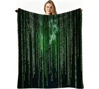 Nuphtun Couverture Plaid Polaire Tableau Bleu Vert, Couverture Polaire 3D 150x200 cm | Taille Simple, Idéale pour Lit Une Place, Crée des Moments de Douceur et Confort Personnels, AW6627