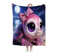 Nuphtun Couverture Plaid Polaire Tortue Rose, Couverture Polaire 3D 150x200 cm | Taille Double, Parfaite pour Lit Deux Places, Crée des Moments de Complicité et de Douceur Partagée M191-