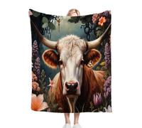 Nuphtun Couverture Plaid Polaire Vache Grise, Couverture Polaire 3D 150x200 cm | Taille Double, Parfaite pour Lit Deux Places, Crée des Moments de Complicité et de Douceur Partagée M257-