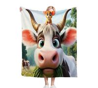 Nuphtun Couverture Plaid Polaire Vaches AniméEs, Couverture Polaire 3D 150x200 cm | Taille Double, Parfaite pour Lit Deux Places, Crée des Moments de Complicité et de Douceur Partagée M325-