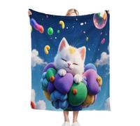 Nuphtun Couverture Polaire 220x240 Chat Endormi, Couverture Grand Confort 220x240 cm | Dimensions Royales pour Lit King Size, Douceur Persistante, Idéale pour Un Sommeil Profond K380-