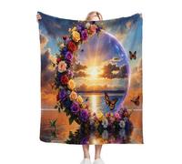 Nuphtun Couverture Polaire 220x240 Fleurs ColoréEs, Couverture Grand Confort 220x240 cm | Dimensions Royales pour Lit King Size, Douceur Persistante, Idéale pour Un Sommeil Profond K396-