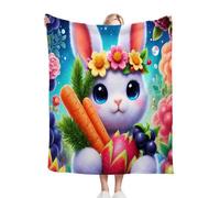 Nuphtun Couverture Polaire 220x240 Lapin Animé, Couverture Grand Confort 220x240 cm | Dimensions Royales pour Lit King Size, Douceur Persistante, Idéale pour Un Sommeil Profond M292-