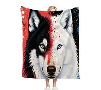 Nuphtun Couverture Polaire 220x240 Loup Coloré, Couverture Grand Confort 220x240 cm | Dimensions Royales pour Lit King Size, Douceur Persistante, Idéale pour Un Sommeil Profond R378