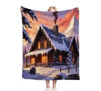 Nuphtun Couverture Polaire 220x240 Maison Blanche, Couverture Grand Confort 220x240 cm | Dimensions Royales pour Lit King Size, Douceur Persistante, Idéale pour Un Sommeil Profond M290-