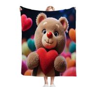 Nuphtun Couverture Polaire 220x240 Ours Coloré, Couverture Grand Confort 220x240 cm | Dimensions Royales pour Lit King Size, Douceur Persistante, Idéale pour Un Sommeil Profond R212