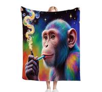 Nuphtun Couverture Polaire 220x240 Singe Coloré, Couverture Grand Confort 220x240 cm | Dimensions Royales pour Lit King Size, Douceur Persistante, Idéale pour Un Sommeil Profond R174