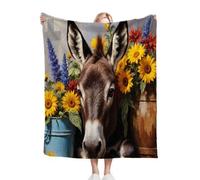 Nuphtun Couverture Polaire 240 x 260 âNe Animal, Couverture Polaire Grande Taille 240x260 cm | Usage Multiple comme Couette d'Appoint, Assure Une Protection Contre Le Froid M51-