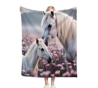 Nuphtun Couverture Polaire 240 x 260 Animal Cheval, Couverture Polaire Grande Taille 240x260 cm | Usage Multiple comme Couette d'Appoint, Assure Une Protection Contre Le Froid D369