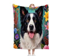 Nuphtun Couverture Polaire 240 x 260 Border Collie, Couverture Polaire Grande Taille 240x260 cm | Usage Multiple comme Couette d'Appoint, Assure Une Protection Contre Le Froid M81-