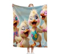 Nuphtun Couverture Polaire 240 x 260 Canard Jaune, Couverture Polaire Grande Taille 240x260 cm | Usage Multiple comme Couette d'Appoint, Assure Une Protection Contre Le Froid M303-