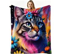 Nuphtun Couverture Polaire 240 x 260 cm Chat Adulte Gris, Couverture Canapé Grande Taille Usage Multiple comme Couette d'Appoint, Assure Une Protection Contre Le Froid, AW90