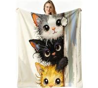 Nuphtun Couverture Polaire 240 x 260 cm Chat de Dessin Animé, Couverture Canapé Grande Taille Usage Multiple comme Couette d'Appoint, Assure Une Protection Contre Le Froid, AW3294
