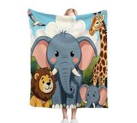 Nuphtun Couverture Polaire 240 x 260 cm Éléphant Bleu, Couverture Canapé Grande Taille Usage Multiple comme Couette d'Appoint, Assure Une Protection Contre Le Froid, AQ7488