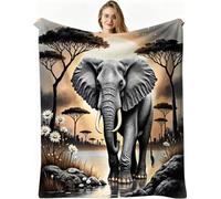Nuphtun Couverture Polaire 240 x 260 cm Éléphant Gris, Couverture Canapé Grande Taille Usage Multiple comme Couette d'Appoint, Assure Une Protection Contre Le Froid, AW234