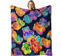 Nuphtun Couverture Polaire 240 x 260 cm Petit Ours Coloré, Couverture Canapé Grande Taille Usage Multiple comme Couette d'Appoint, Assure Une Protection Contre Le Froid, AW3768