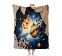 Nuphtun Couverture Polaire 240 x 260 cm Planète 3D Colorée, Couverture Canapé Grande Taille Usage Multiple comme Couette d'Appoint, Assure Une Protection Contre Le Froid, AQ540