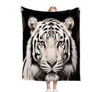 Nuphtun Couverture Polaire 240 x 260 cm Tigre Blanc, Couverture Canapé Grande Taille Usage Multiple comme Couette d'Appoint, Assure Une Protection Contre Le Froid, AQ1614