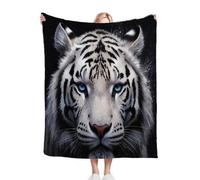 Nuphtun Couverture Polaire 240 x 260 cm Tigre Blanc, Couverture Canapé Grande Taille Usage Multiple comme Couette d'Appoint, Assure Une Protection Contre Le Froid, AQ750