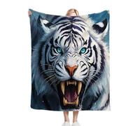 Nuphtun Couverture Polaire 240 x 260 cm Tigre Blanc, Couverture Canapé Grande Taille Usage Multiple comme Couette d'Appoint, Assure Une Protection Contre Le Froid, AQ498
