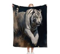 Nuphtun Couverture Polaire 240 x 260 cm Tigre Blanc, Couverture Canapé Grande Taille Usage Multiple comme Couette d'Appoint, Assure Une Protection Contre Le Froid, AQ588