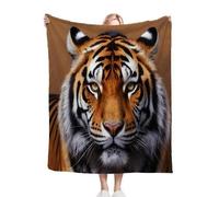 Nuphtun Couverture Polaire 240 x 260 cm Tigre Jaune, Couverture Canapé Grande Taille Usage Multiple comme Couette d'Appoint, Assure Une Protection Contre Le Froid, AQ486