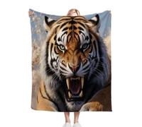 Nuphtun Couverture Polaire 240 x 260 cm Tigre Jaune, Couverture Canapé Grande Taille Usage Multiple comme Couette d'Appoint, Assure Une Protection Contre Le Froid, AQ558