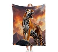 Nuphtun Couverture Polaire 240 x 260 cm Tigre Jaune, Couverture Canapé Grande Taille Usage Multiple comme Couette d'Appoint, Assure Une Protection Contre Le Froid, AQ1086