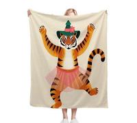 Nuphtun Couverture Polaire 240 x 260 cm Tigre Orange, Couverture Canapé Grande Taille Usage Multiple comme Couette d'Appoint, Assure Une Protection Contre Le Froid, AQ5346