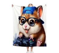 Nuphtun Couverture Polaire 240 x 260 Hamster Animal, Couverture Polaire Grande Taille 240x260 cm | Usage Multiple comme Couette d'Appoint, Assure Une Protection Contre Le Froid M273-