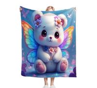 Nuphtun Couverture Polaire 240 x 260 Ours de Dessin Animé, Couverture Polaire Grande Taille 240x260 cm | Usage Multiple comme Couette d'Appoint, Assure Une Protection Contre Le Froid A1