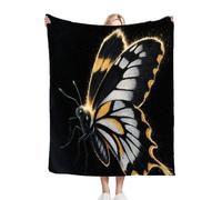 Nuphtun Couverture Polaire 240 x 260 Papillon Gris, Couverture Polaire Grande Taille 240x260 cm | Usage Multiple comme Couette d'Appoint, Assure Une Protection Contre Le Froid R119