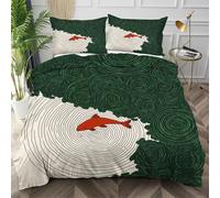 Nuphtun Ensemble de Literie 220x240 Tableau Vert, Décolore Pas Soyeux Parure de Lit pour Filles Garçons, Doux Housse de Couette en Microfibre adapté à Noël, Saint-Valentin,AW3197