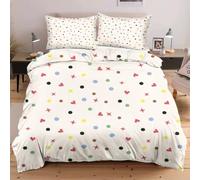 Nuphtun Housse de Couette 200x200 cm Pois Multicolores, Set de Literie en Microfibre avec 2 Taies d'oreiller | Format Extra-Large, pour Très Grands Lits et Chambres Maîtresses D101