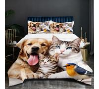 Nuphtun Parure de Couette 240x260 cm 2.7kg | Animal Brun, Ensemble Intégral en Microfibre, Remplissage Coton 200GSM, Poids Confortable et Enveloppant, Confort Absolu pour Votre Maison O213