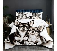 Nuphtun Parure de Couette 240x260 cm 2.7kg | Animal Chien, Ensemble Intégral en Microfibre, Remplissage Coton 200GSM, Poids Confortable et Enveloppant, Confort Absolu pour Votre Maison D15