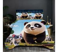 Nuphtun Parure de Couette 240x260 cm 2.7kg | Panda Animé, Ensemble Intégral en Microfibre, Remplissage Coton 200GSM, Poids Confortable et Enveloppant, Confort Absolu pour Votre Maison O149