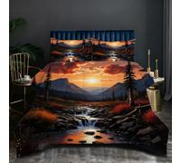 Nuphtun Parure de Couette 240x260 cm 2.7kg | Paysage Coloré, Ensemble Intégral en Microfibre, Remplissage Coton 200GSM, Poids Confortable et Enveloppant, Confort Absolu pour Votre Maison D79