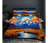 Nuphtun Parure de Couette 240x260 cm 2.7kg | Paysage, Ensemble Intégral en Microfibre, Remplissage Coton 200GSM, Poids Confortable et Enveloppant, Confort Absolu pour Votre Maison O59