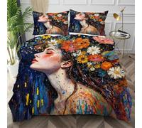 Nuphtun Parure de Lit 240x260 Jeune Fille Colorée, Housse de Couette en Microfibre pour Adolescents Adultes, Ensemble de Literie avec Fermeture Éclair + 2 Taies d'oreiller 65x65 cm,AQ1572